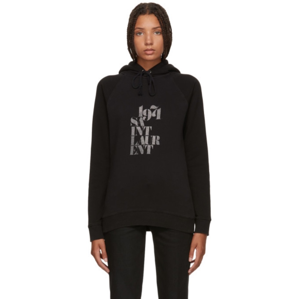 Saint Laurent 1971 black hoodie sweatshirt